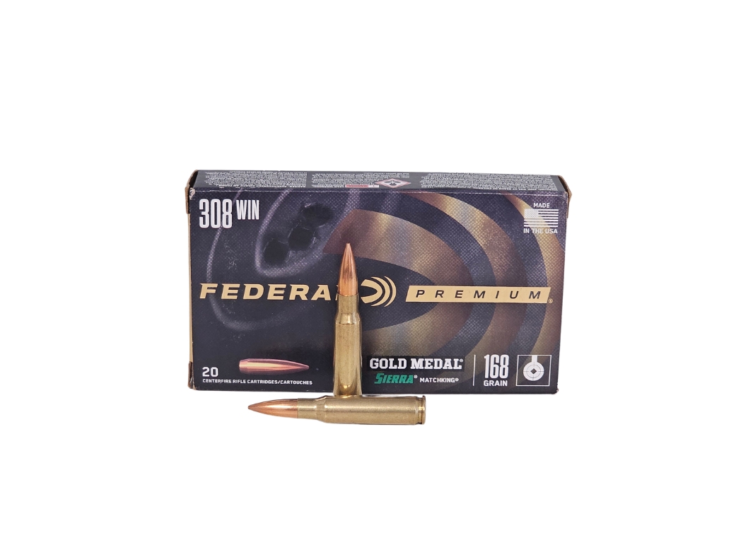 Federal Gold Medal .308 Win 168 Grain Sierra MatchKing HPBT – 20 Rounds (Box) GM308M