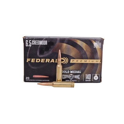 Federal Gold Medal CenterStrike 6.5mm Creedmoor 140 Grain Open Tip Match – 20 Rounds (Box) GM65CRDOTM1