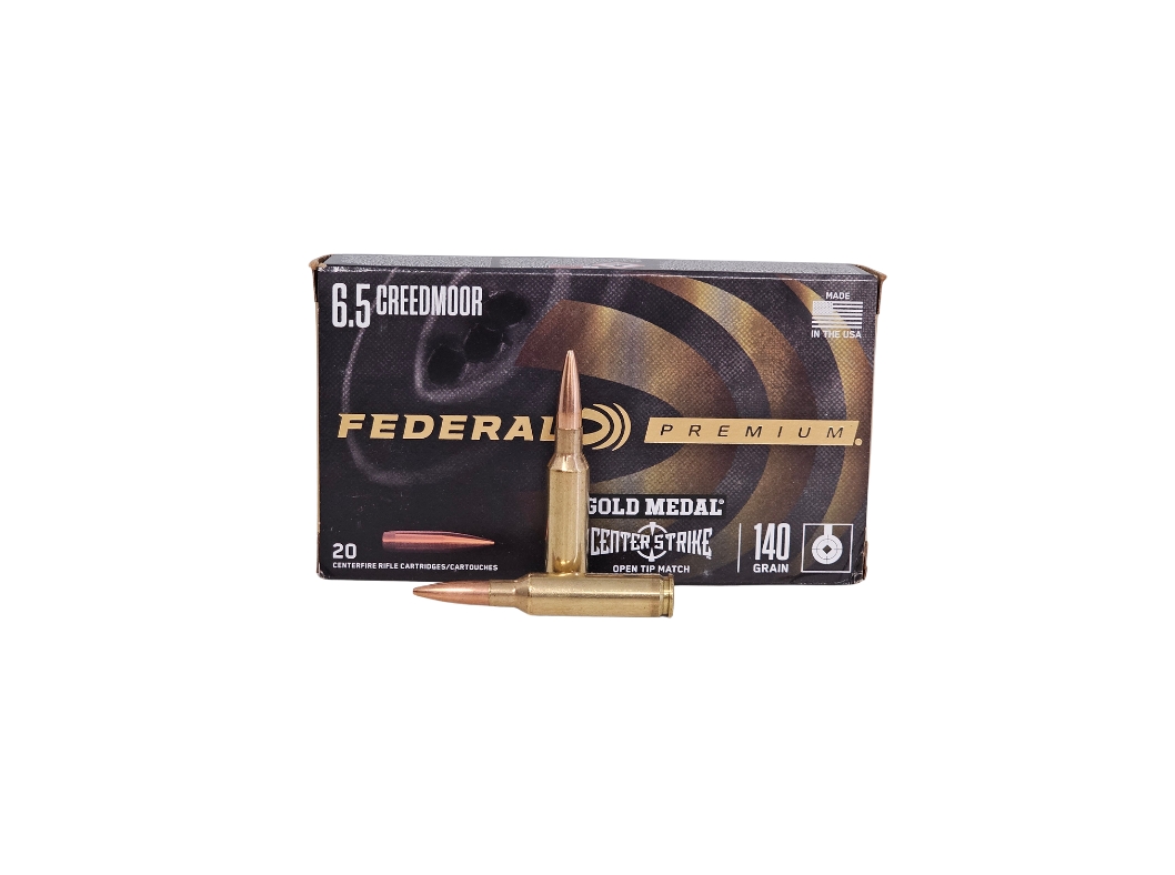 Federal Gold Medal CenterStrike 6.5mm Creedmoor 140 Grain Open Tip Match – 20 Rounds (Box) GM65CRDOTM1