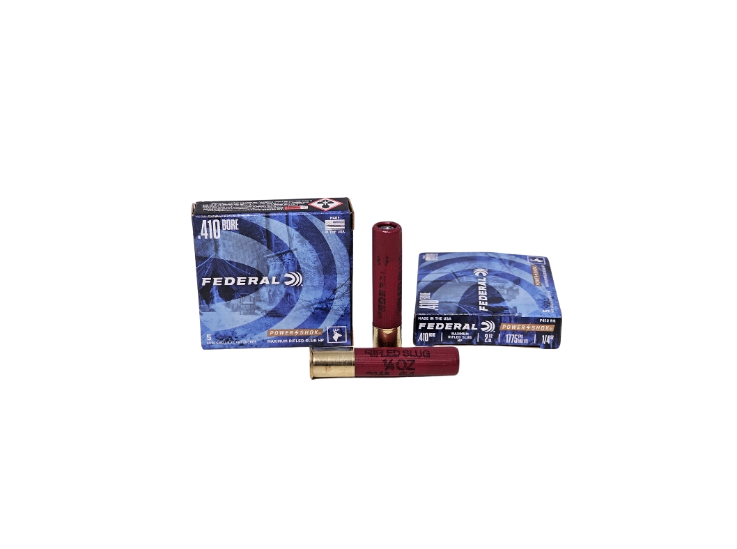 Federal Power-Shok .410 Bore 2.5″ 1/4 oz. SLUG 1775fps – 5 Rounds (Box) F412RS