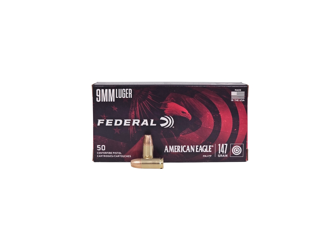 Federal Subsonic 9mm 147 Grain Full Metal Jacket Flat Point – 50 Rounds (Box) AE9FP