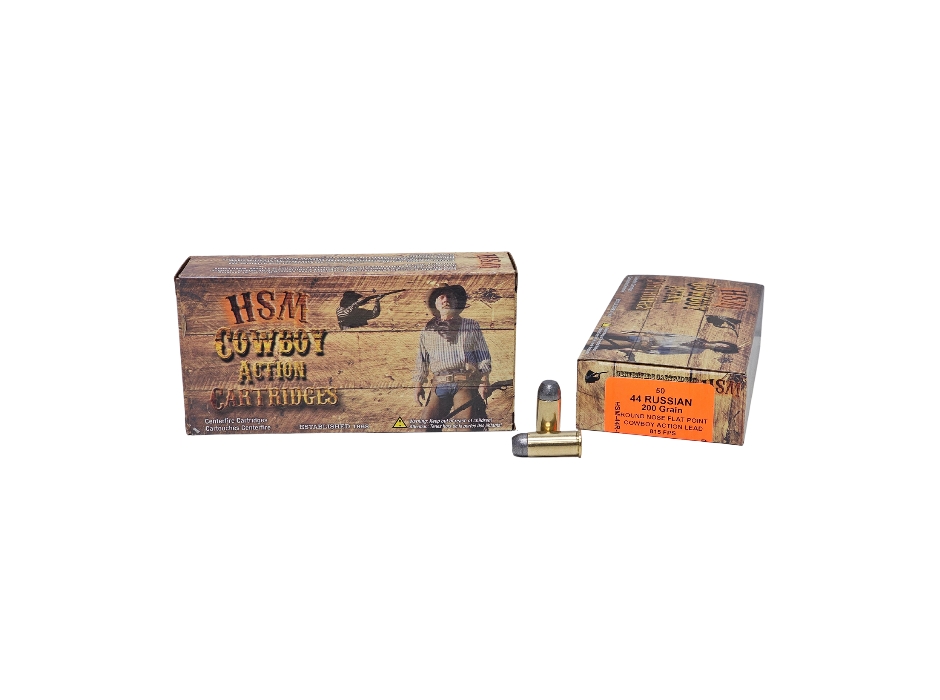 HSM .44 S&W Russian 200 Grain Cowboy Action RNFP – 50 Rounds (Box)