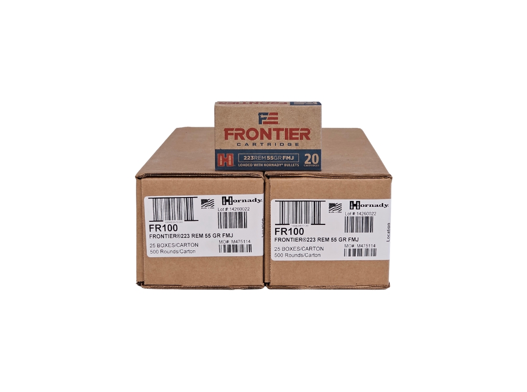 Hornady .223 Rem 55 Grain Full Metal Jacket – 1,000 Rounds (2 CASES) FR100