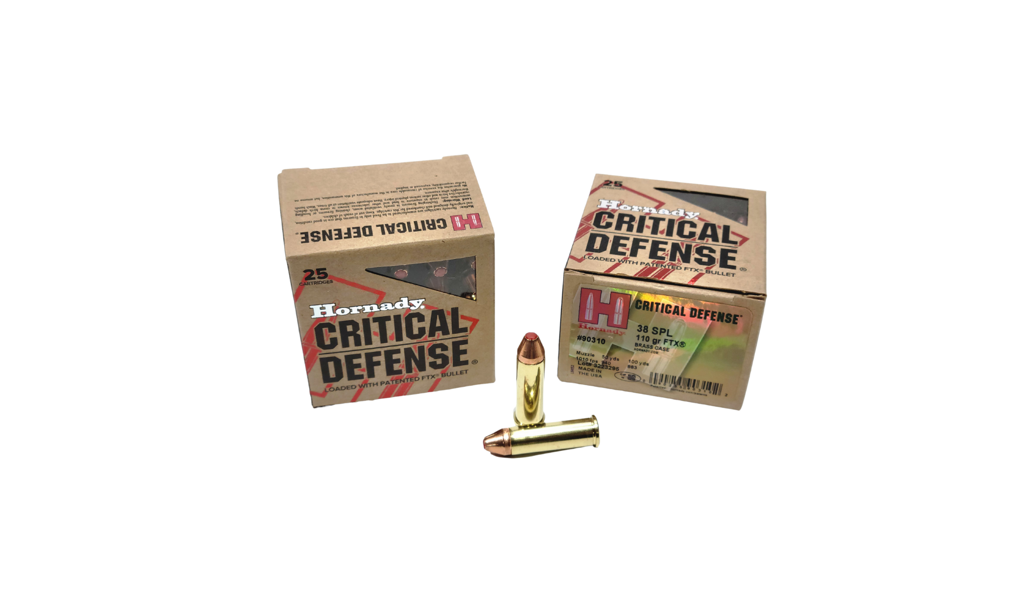 Hornady Critical Defense LITE .38 Special 90 Grain FTX – 25 Rounds (Box) 90300