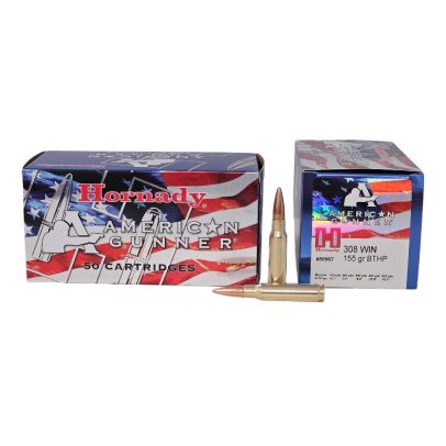 Hornady American Gunner .308 Win 155 Grain Boat Tail Hollow Point – 50 Rounds (Box) 80967