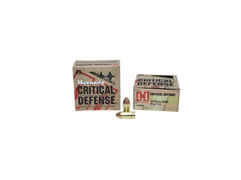Hornady Critical Defense 9mm MAKAROV 95 Grain FTX – 25 Rounds (Box) 91000