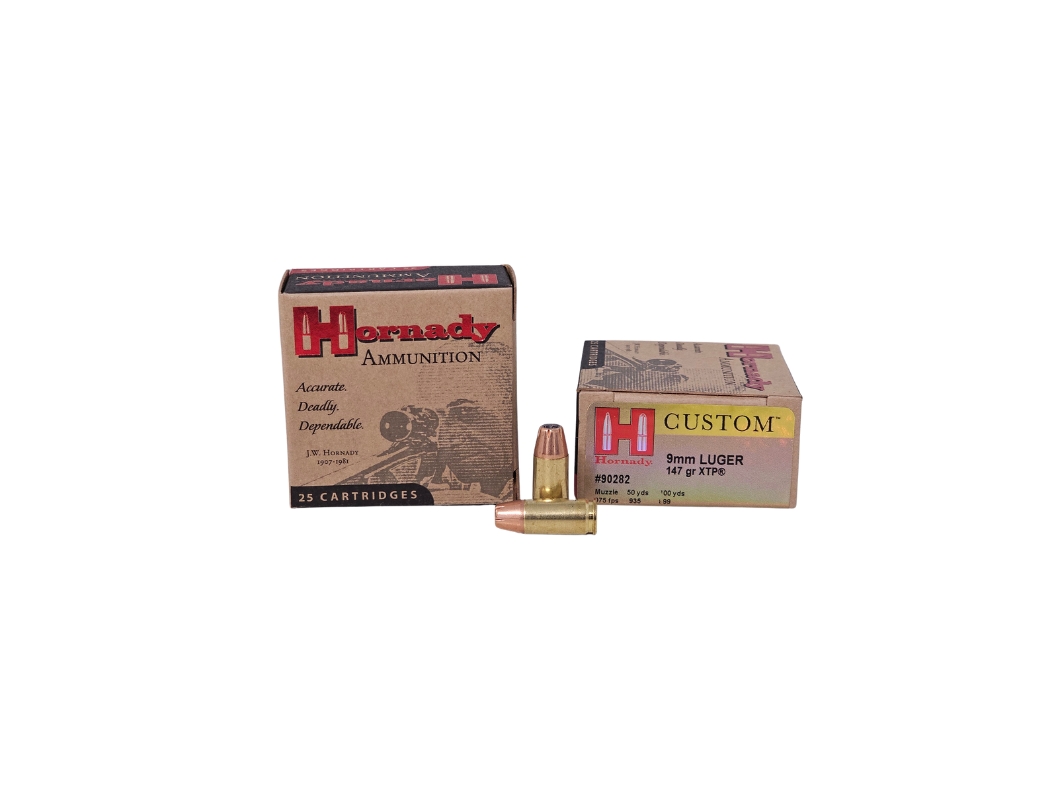Hornady Custom Subsonic 9mm Luger 147 Grain XTP – 25 Rounds (Box) 90282