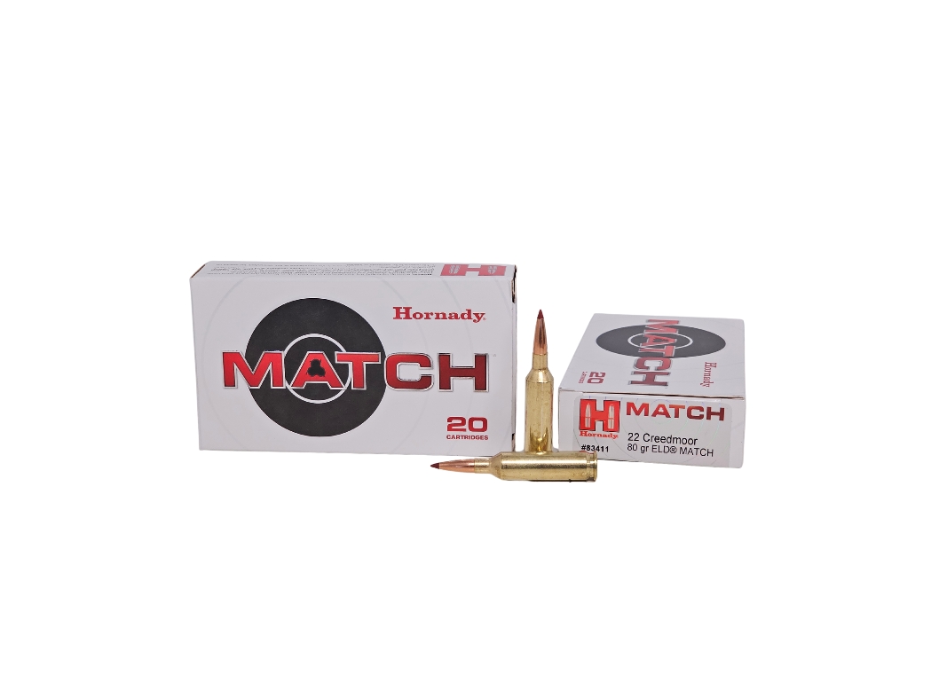 Hornady Match .22 Creedmoor 80 Grain ELD-M – 20 Rounds (Box) 83411