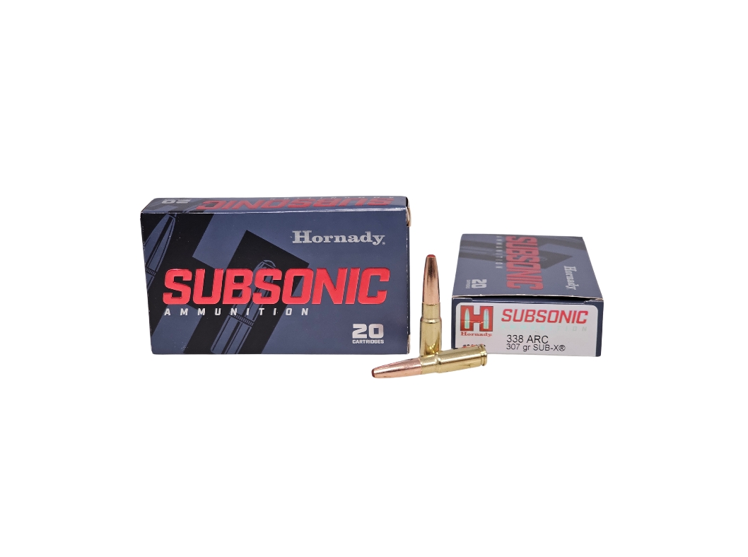 Hornady Subsonic .338 ARC 307 Grain SUB-X – 20 Rounds (Box) 82272