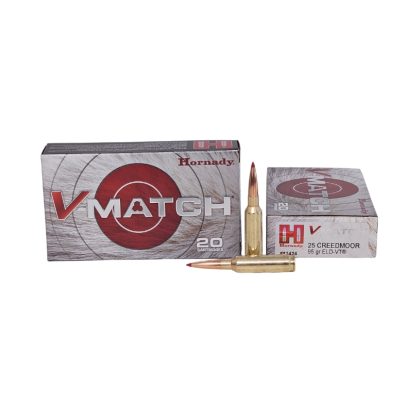 Hornady V-Match .25 Creedmoor 95 Grain ELD-VT – 20 Rounds (Box) 81424