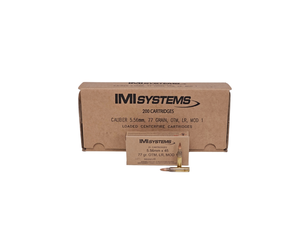 IMI 5.56x45mm NATO CASE 77 Grain Sierra MatchKing LONG RANGE MOD-1 – 200 Rounds (CASE)