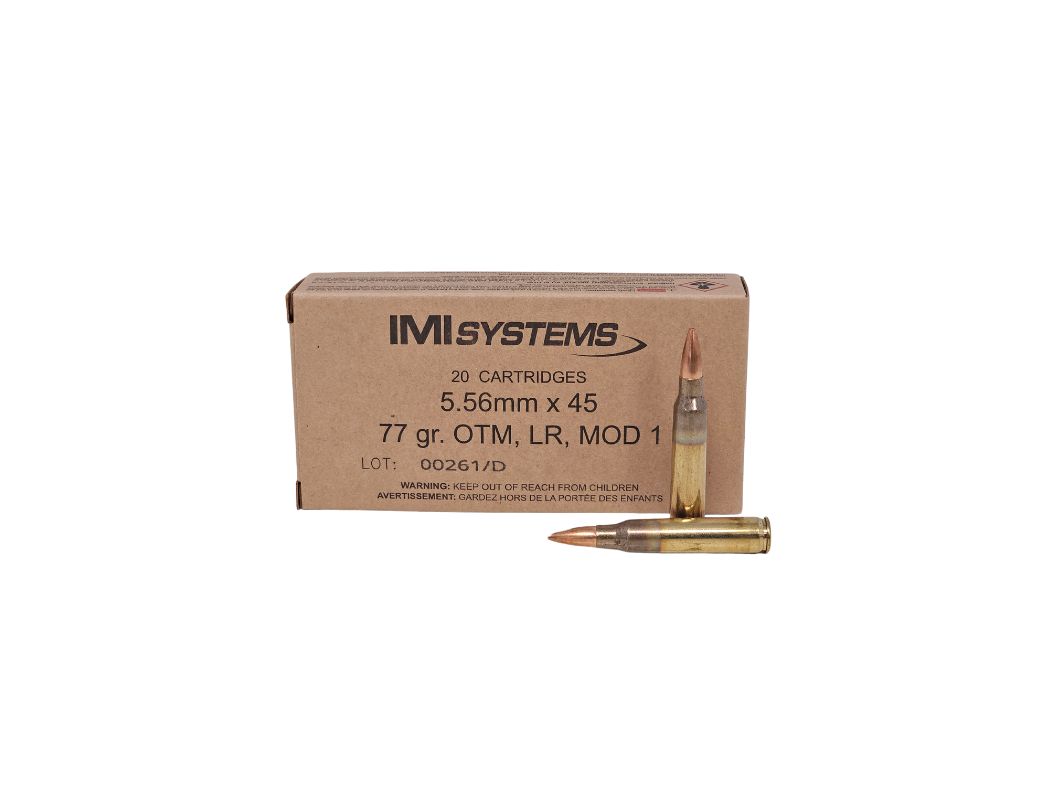 IMI 5.56x45mm NATO 77 Grain Sierra MatchKing LONG RANGE MOD-1 – 20 Rounds (Box)