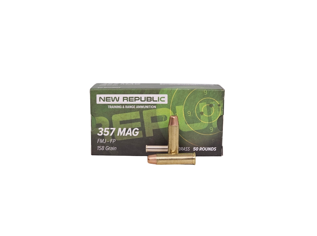 New Republic .357 Mag 158 Grain Full Metal Jacket – 50 Rounds (Box) RTR357BR