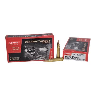 Norma Golden Target MATCH .223 Rem 69 Grain Boat Tail Hollow Point – 20 Rounds (Box) 10157692