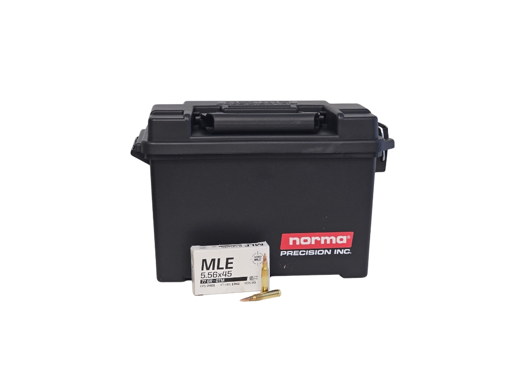 Norma Military/Law Enforcement 5.56x45mm NATO 77 Grain Sierra MatchKing OTM – 500 Rounds (AMMO CAN) 601701234