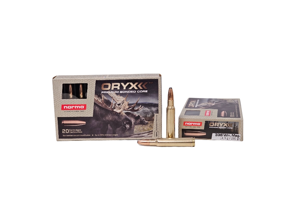 Norma ORYX .338 Win Mag 230 Grain Bonded Soft Point – 20 Rounds (Box) 20185112