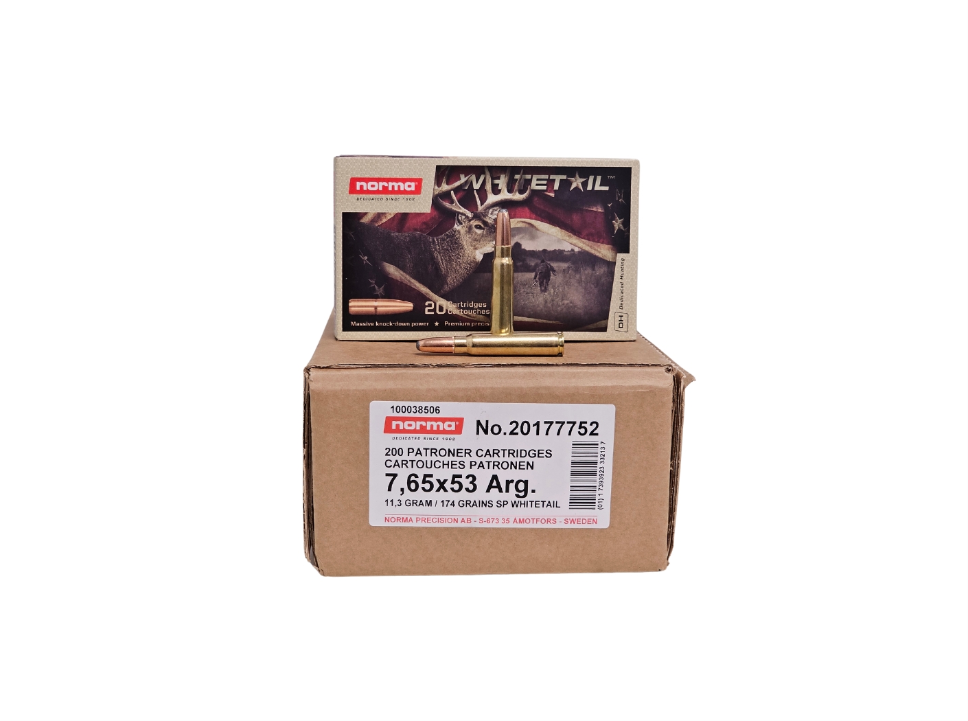 Norma Whitetail 7.65x53mm Argentine CASE 174 Grain Soft Point – 200 Rounds (CASE) 20177752
