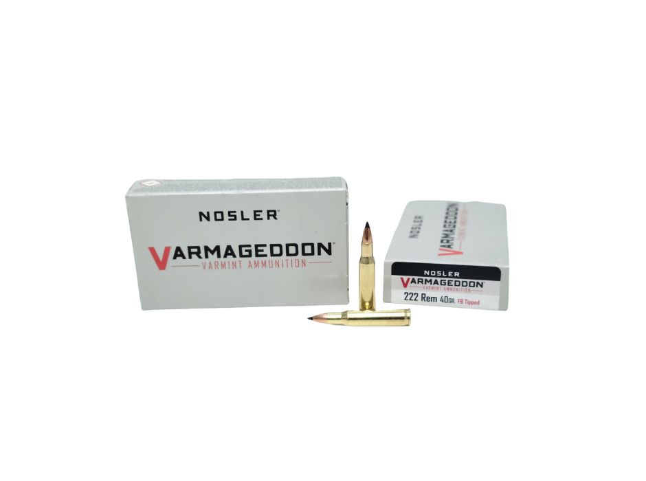 Nosler Varmageddon .222 Rem 40 Grain Flat Base Tipped – 20 Rounds (Box) 65135