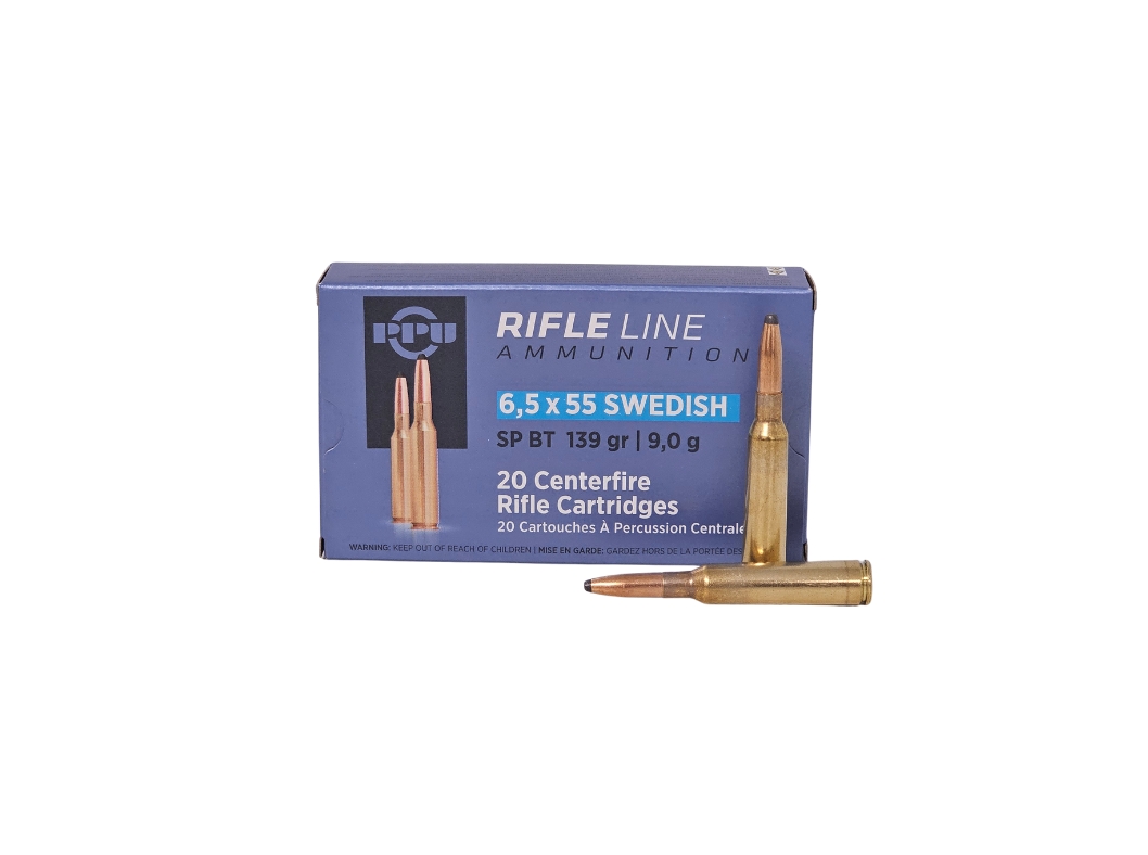 PPU (Prvi Partizan) 6.5x55mm Swedish 139 Grain Soft Point – 20 Rounds (Box) PP6SWS