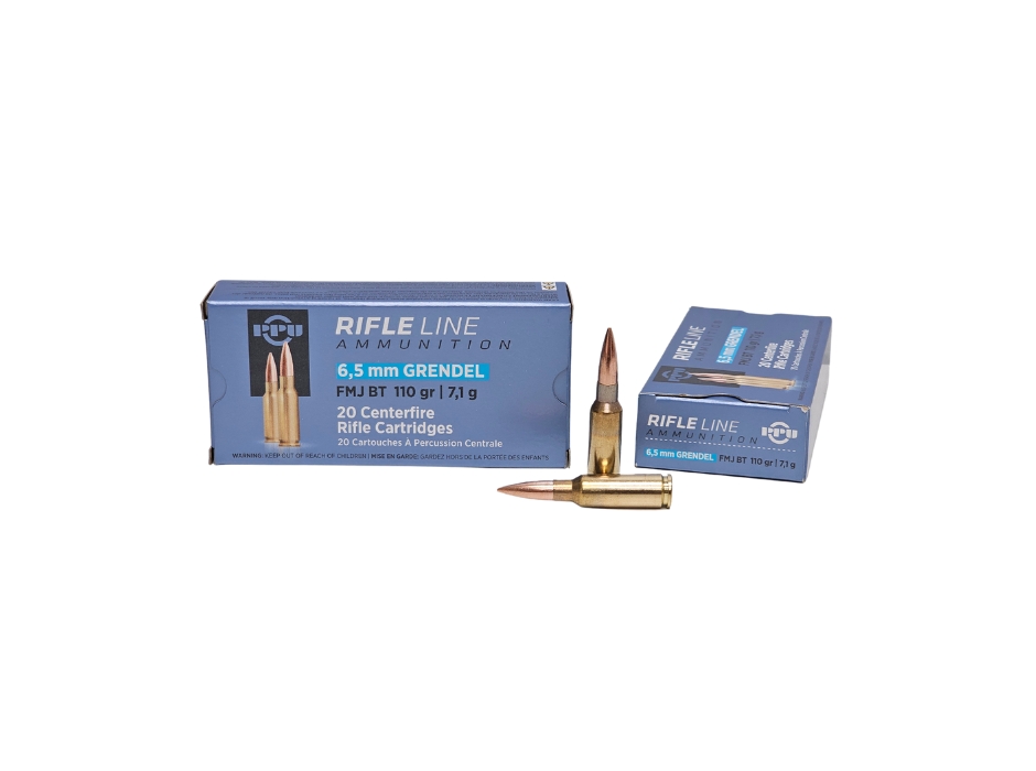PRVI PPU 6.5mm Grendel 110 Grain FMJ Boat Tail – 20 Rounds (Box) PP6GF