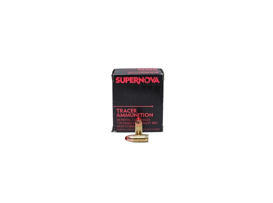 Piney Mountain SUPERNOVA 9mm Luger RED TRACER 119 Grain – 20 Rounds (Box)