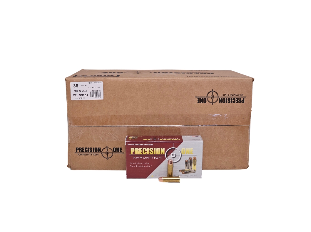 Precision One .38 Special CASE 125 Grain FMJ – 1,000 Rounds (CASE)