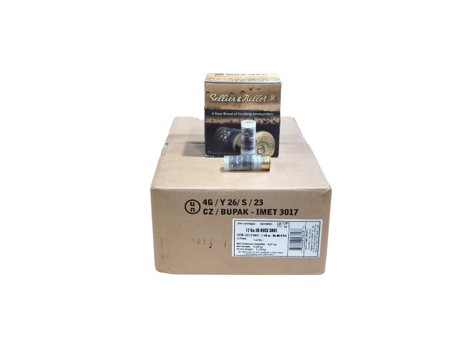 Sellier & Bellot 12 Gauge 2.75″ 00-Buck 9 Pellet – 250 Rounds (CASE) SB12BSG