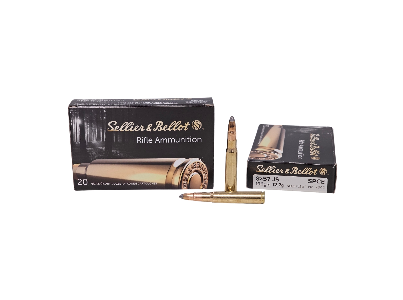 Sellier & Bellot 8mm Mauser JS 196 Grain Soft Point Cutting Edge – 20 Rounds (Box) SB857JSB