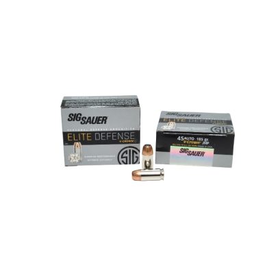 Sig Sauer ELITE V-Crown .45 ACP 185 Grain Jacketed Hollow Point – 20 Rounds (Box)