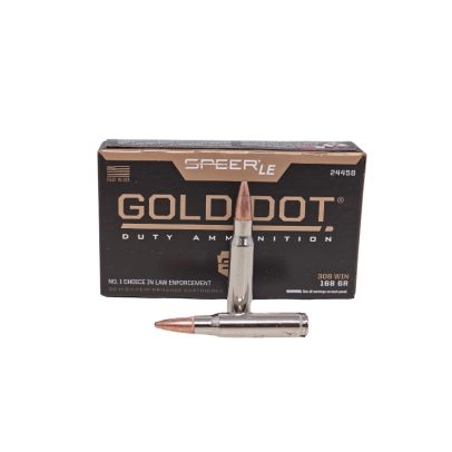 Speer Gold Dot .308 Win 168 Grain Bonded Soft Point Law Enforcement – 20 Rounds (Box) 24456