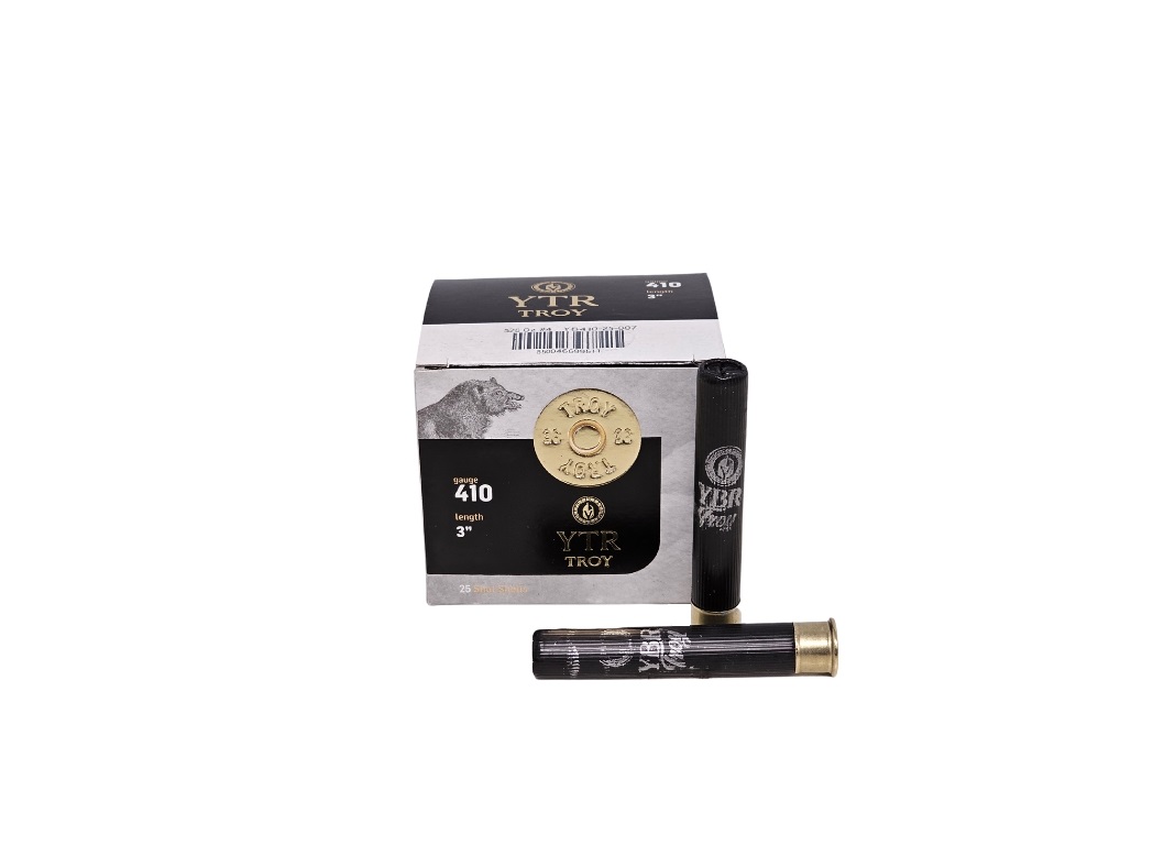 TROY .410 Bore #4 Shot 3″ 5/8 Ounce LOW BRASS – 25 Rounds (Box)
