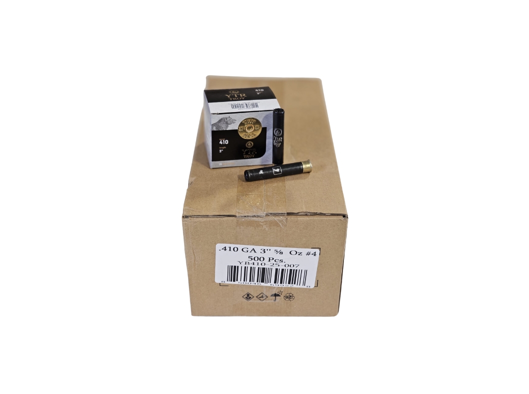 TROY .410 Bore CASE #4 Shot 3″ 5/8 oz. LOW BRASS – 500 Rounds (CASE)