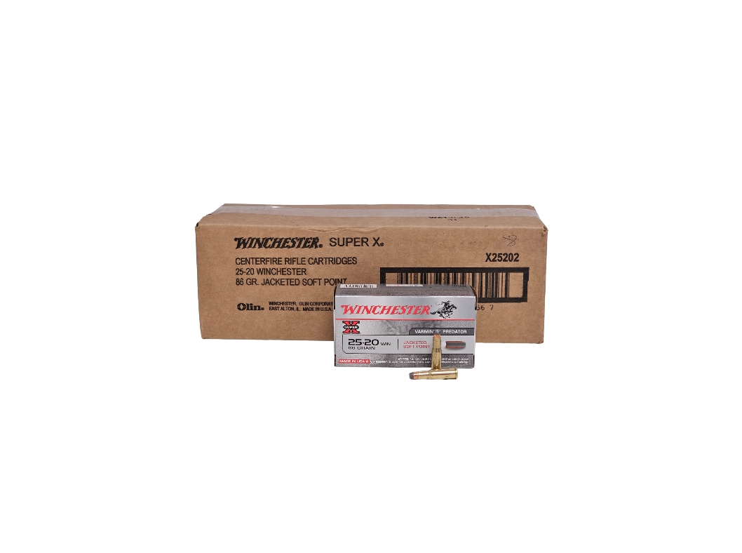 Winchester Super-X .25-20 Win CASE 86 Grain Jacketed Soft Point – 500 Rounds (CASE) X25202